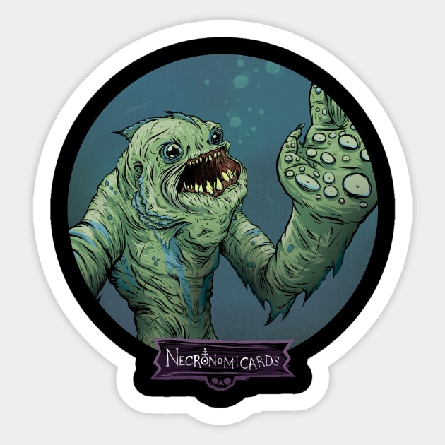 NecronomiCards - Dagon Sticker by andyhuntdesigns